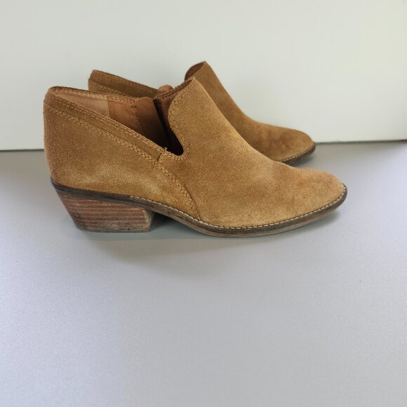 Lucky Brand Suede Feltyn Ankle Bootie Topanga Tan Women's Size 7 - Picture 1 of 8